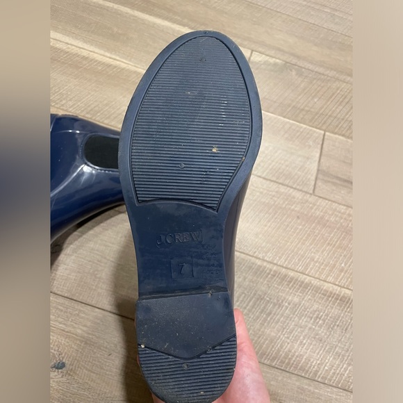 J Crew Chelsea Blue Rain Booties Boots Ankle Length Shaft Size 7 - Picture 5 of 5